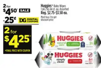 Dollar General Huggies Baby Wipes offer