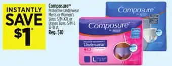 Dollar General Composure Protective Underwear offer