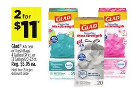 Dollar General Glad Kitchen or Trash Bags offer