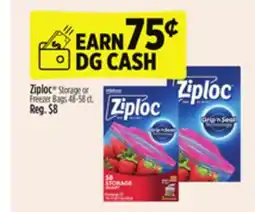 Dollar General Ziploc Storage or Freezer Bags offer