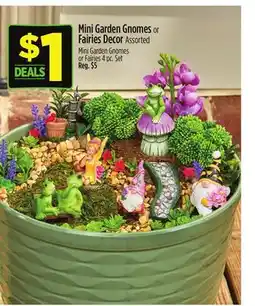 Dollar General Mini Garden Gnomes or Fairies Decor offer