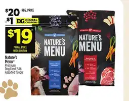 Dollar General Nature's Menu Premium Dog Food offer