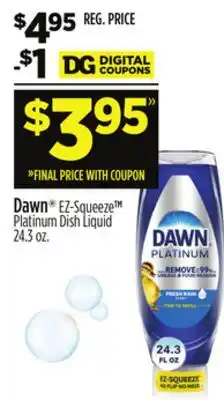 Dollar General Dawn EZ-Squeeze TM Platinum Dish Liquid offer