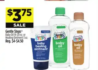 Dollar General Gentle Steps Baby Oil 14-20 oz. or Healing Ointment 3 oz offer