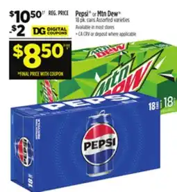 Dollar General Pepsi or Mtn Dew offer