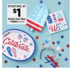 Dollar General Patriotic Party Plates or Napkins offer