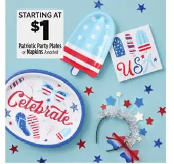 Dollar General Patriotic Party Plates or Napkins offer