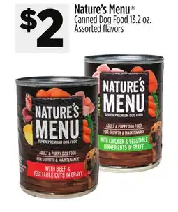 Dollar General Nature's Menu Canned Dog Food offer