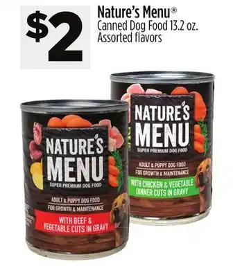 Dollar General Nature's Menu Canned Dog Food offer
