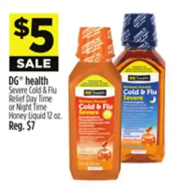 Dollar General DG health Severe Cold & Flu Relief Day Time or Night Time Honey Liquid offer