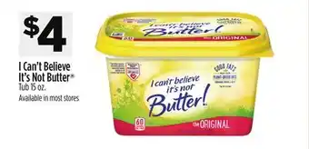 Dollar General I Can't Believe It's Not Butter Tub offer