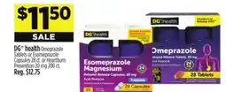 Dollar General DG health Omeprazole Tablets or Esomeprazole Capsules 28 ct. or Heartburn Prevention 2O mg 200 ct offer
