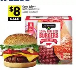 Dollar General Clover Valley Beef Burgers offer