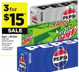 Dollar General Pepsi or Mtn Dew 12 pk. cans offer