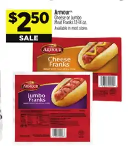 Dollar General Armour Cheese or Jumbo Meat Franks offer