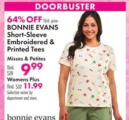Boscov's BONNIE EVANS Short-Sleeve Embroidered & Printed Tees offer