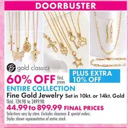 Boscov's ENTIRE COLLECTION Fine Gold Jewelry Set in 10kt. or 14lt. Gold offer