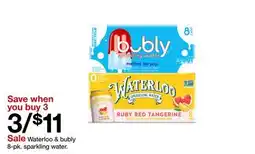 Target Waterloo & bubly 8 - pk. sparkling water offer