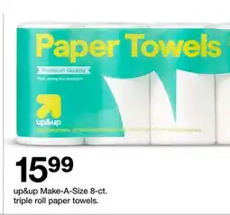 Target up&up Make-A-Size 8-ct. Triple roll Paper Towels offer
