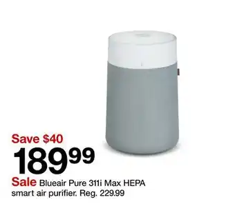 Target Sale Blueair Pure 311i Max HEPA smart air purifier offer