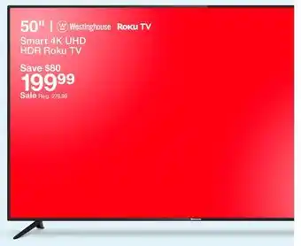 Target Westinghouse 50 Smart 4K UHD HDR Roku TV offer
