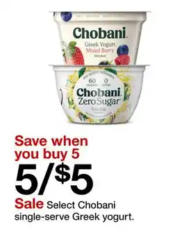 Target Select Chobani single-serve Greek yogurt offer