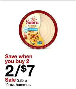 Target Sabra 10-oz. hummus offer