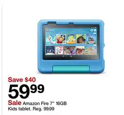 Target Amazon Fire 7 16GB Kids tablet offer