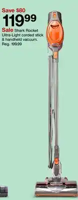 Target Shark Rocket Ultra-Light corded stick & handheld vacuum offer