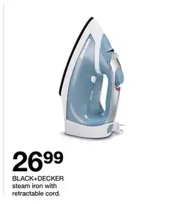 Target BLACK + DECKER steam iron with retractable cord offer