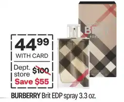 CVS BURBERRY Brit EDP spray 3.3 oz offer