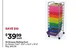 Michaels 10-Drawer Rolling Cart offer