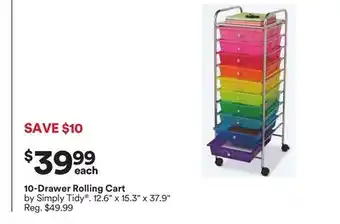 Michaels 10-Drawer Rolling Cart offer