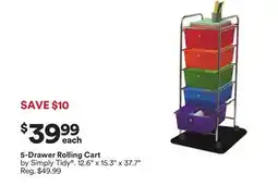 Michaels 5-Drawer Rolling Cart offer