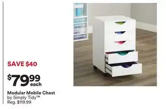 Michaels Modular Mobile Chest by Simply Tidy offer