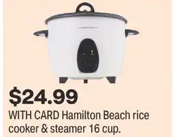 CVS Hamilton Beach rice cooker & steamer 16 cup offer