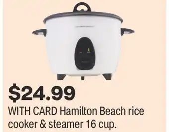 CVS Hamilton Beach rice cooker & steamer 16 cup offer