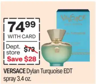 CVS VERSACE Dylan Turquoise EDT spray 3.4 oz offer