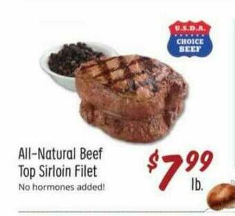 Sprouts Farmers Market All-natural Beef Top Sirloin Filet offer