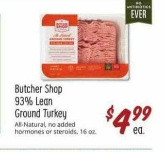 Sprouts Farmers Market Butcher Shop 93% Lean Ground Turkey offer