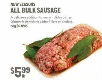 New Seasons Market New Seasons All Bulk Sausage offer