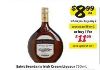 Winn Dixie Sain Brendan's Irish Cream Liqueur offer