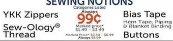 Hobby Lobby SEWING NOTIONS offer
