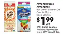 Kroger Almond breeze almondmilk offer