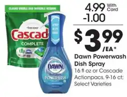 Kroger Dawn powerwash dish spray offer