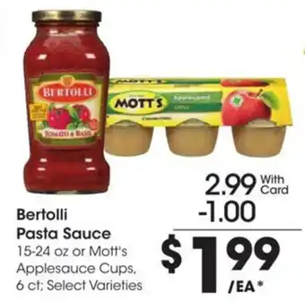 Kroger Bertolli pasta sauce offer