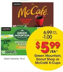 Kroger Green mountain, donut shop or mccafé k-cups offer
