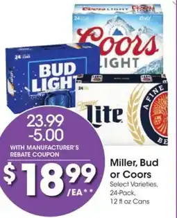 Kroger Miller, bud or coors offer