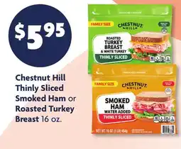 Family Dollar Chestnut Hill Thinly Sliced Smoked Ham or Roasted Turkey Breast offer