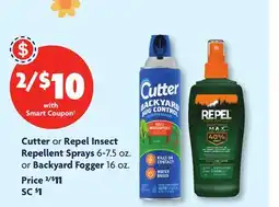 Family Dollar Cutter or Repel Insect Repellent Sprays 6‑7.5 oz. or Backyard Fogger 16 oz offer